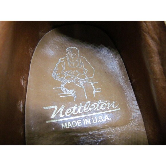 Nettleton Pebbled Leather Brogue Wingtip Derbys Mens Size US 9 - Picture 10 of 12